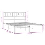 vidaXL Cadre de lit métal sans matelas et tête de lit blanc 140x190 cm