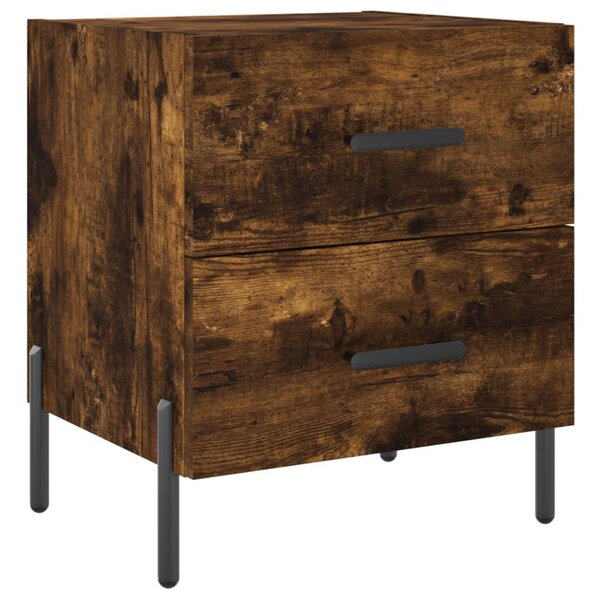 vidaXL Table de chevet chêne fumé 40x35x47 5 cm bois d’ingénierie