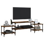 vidaXL Meuble TV chêne fumé 197x35x52 cm bois d'ingénierie