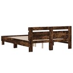 vidaXL Cadre de lit avec tête de lit chêne fumé 140x190 cm