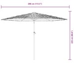 vidaXL Parasol de jardin avec LED et mât en acier marron 288x288x225cm