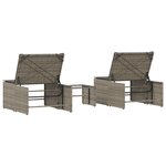 vidaXL Chaises longues lot de 2 avec table gris résine tressée