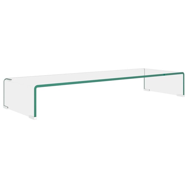 vidaXL Meuble TV/pour moniteur 90x30x13 cm verre transparent