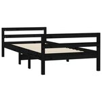 vidaXL Cadre de lit sans matelas noir 90x200 cm bois de pin massif