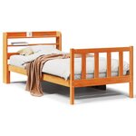 vidaXL Cadre de lit et tête de lit cire marron 100x200 cm bois de pin