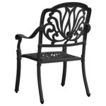 vidaXL Ensemble de bistro 3 Pièces Aluminium coulé Noir