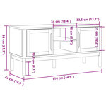 vidaXL Meuble TV FLORO gris 114x43x55 cm bois massif de pin