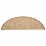 vidaXL Tapis d'escalier autocollants 15 Pièces 56x17x3 cm Marron clair