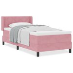 vidaXL Lit à ressort avec matelas Rose 90x200 cm Velours