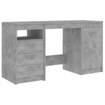 Bureau table poste de travail meuble d'ordinateur informatique étude 140 x 50 x 76 cm bois d’ingénierie gris 02_0023844