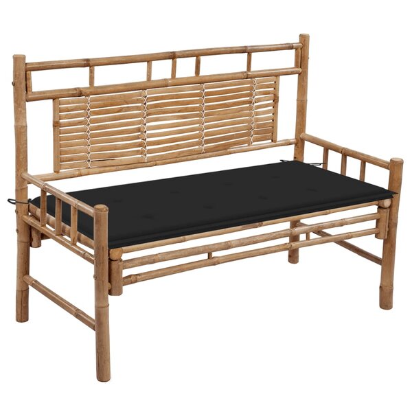 vidaXL Banc de jardin avec coussin 120 cm Bambou
