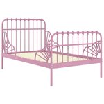 vidaXL Cadre de lit extensible sans matelas rose métal 80x130/200 cm