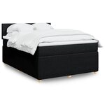 vidaXL Sommier à lattes de lit avec matelas Noir 160x200 cm Tissu