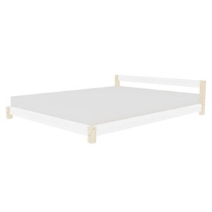 Lit double scandinave COMFY 180 x 200 blanc et naturel