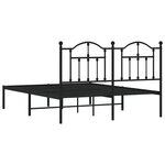 vidaXL Cadre de lit métal sans matelas avec tête de lit noir 140x190cm