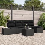 vidaXL Ensemble de Canapé de Jardin 6 Pièces avec Coussins Beige Poly Rattan