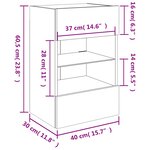 vidaXL Meubles TV muraux et lumières LED 2Pièces sonoma gris 40x30x60 5cm