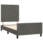 vidaXL Cadre de lit sans matelas gris foncé 90x190 cm velours