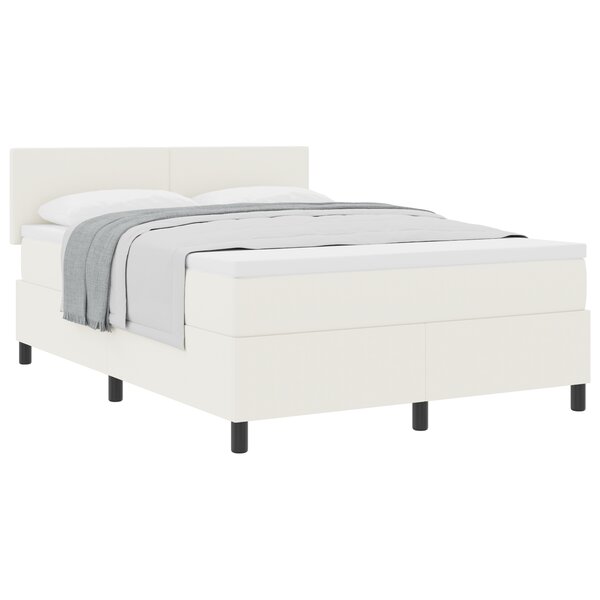 vidaXL Lit à ressorts avec matelas crème 160x200 cm en velours côtelé