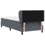 Lit à ressort vidaXL avec matelas gris foncé 90x190 cm en velours