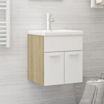 vidaXL Armoire d'évier Blanc et chêne sonoma 41x38 5x46 cm Aggloméré