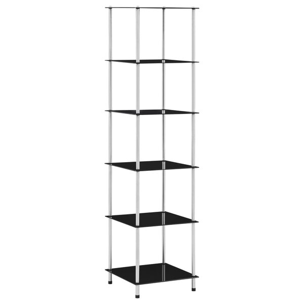 vidaXL Étagère 6 niveaux Noir 40x40x160 cm Verre trempé