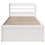 vidaXL Cadre de lit avec tête de lit blanc 75x190cm bois de pin massif
