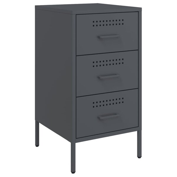 vidaXL Table de chevet anthracite 36x39x68 cm acier laminé à froid