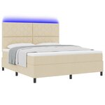 vidaXL Lit à ressort avec matelas & LED Crème 180x200 cm Tissu