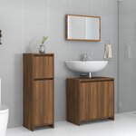 vidaXL Ensemble de meubles de salle de bain 3 Pièces Chêne marron