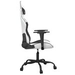vidaXL Chaise de jeu Blanc et noir Similicuir