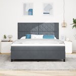 Lit à ressorts vidaXL avec matelas gris foncé super king en velours