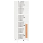 vidaXL Buffet haut Blanc brillant 34 5x34x180 cm Bois d'ingénierie