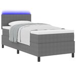 vidaXL Lit à Sommier avec Matelas & Lumière LED Gris 80x200 cm Tissu en velours côtelé