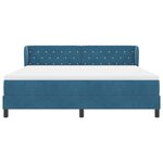 lit à ressort vidaXL avec matelas bleu foncé 180x200 cm velours