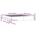 vidaXL Cadre de lit chêne fumé 200x200 cm bois d'ingénierie