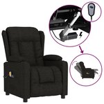 vidaXL Fauteuil électrique de massage Noir Tissu