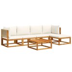vidaXL Salon de jardin avec coussins 6 Pièces bois d'acacia solide