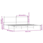 vidaXL Cadre de lit en métal sans matelas chêne fumé 193x203 cm