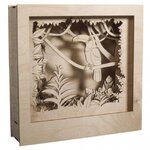 Kit bois cadre à motif3D Toucan  FSC100  nature  24x24x6 5cm  11 parties  boîte 1kit