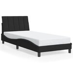 vidaXL Cadre de lit avec lumières LED noir 90x200 cm velours