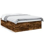vidaXL Cadre de lit sans matelas chêne fumé 150x200 cm