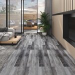vidaXL Dalles de plancher PVC 5 02 m² 2 mm autoadhésif gris brillant