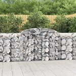 vidaXL Paniers à gabions arqués 2 Pièces 300x50x100/120 cm fer galvanisé