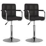 vidaXL Chaises à manger pivotantes lot de 2 noir similicuir