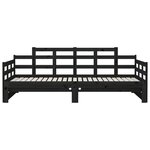 vidaXL Lit coulissant Noir Bois de pin solide 2x(90x200) cm