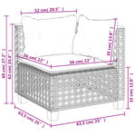 vidaXL Salon de jardin 9 Pièces avec coussins gris résine tressée