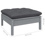 Salon de jardin meuble d'extérieur ensemble de mobilier 8 pièces avec coussins anthracite bois de pin 02_0017472