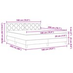 vidaXL Lit à Ressorts avec Matelas et Lumière LED Gris Clair 180x200 cm Velours