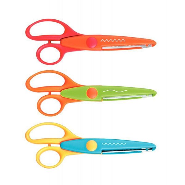 Lot de 3 ciseaux à cranter 16 cm assortis